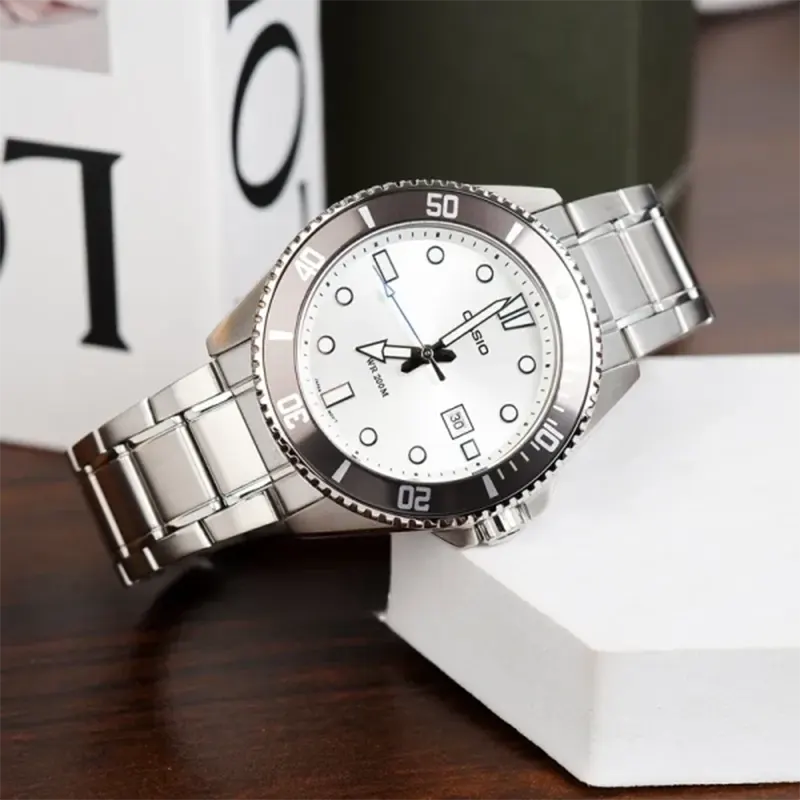 Casio Duro Diver's 200M White Dial Casual Men's Watch- MDV-107D-7AV